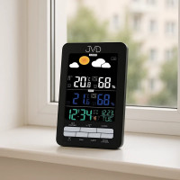 Rádiom riadená meteorologická stanica JVD RB6687.1, čierna